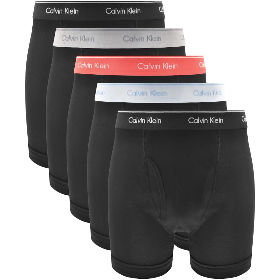 Image number 1 for Calvin Klein Underwear 5 Pack Boxer Briefs Black