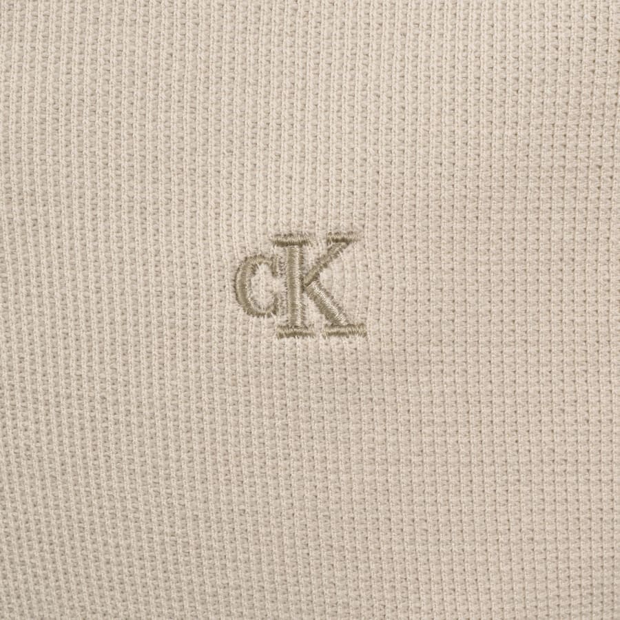 Image number 3 for Calvin Klein Jeans Easy Micro Waffle Polo Beige