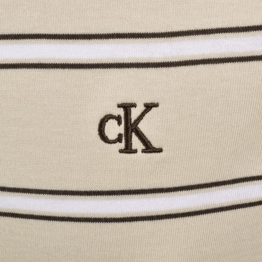 Image number 3 for Calvin Klein Jeans 16S Jersey Stripe Polo Beige