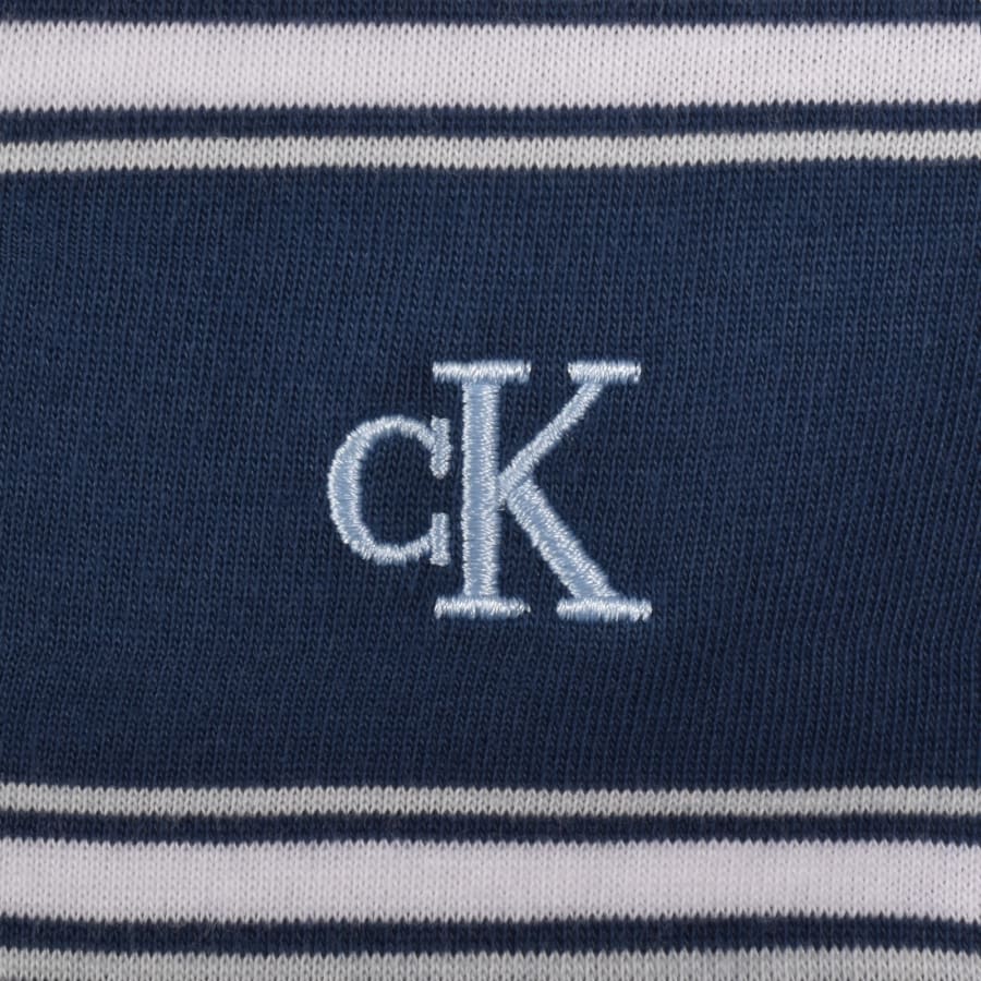 Image number 3 for Calvin Klein Jeans 16S Jersey Stripe Polo Blue