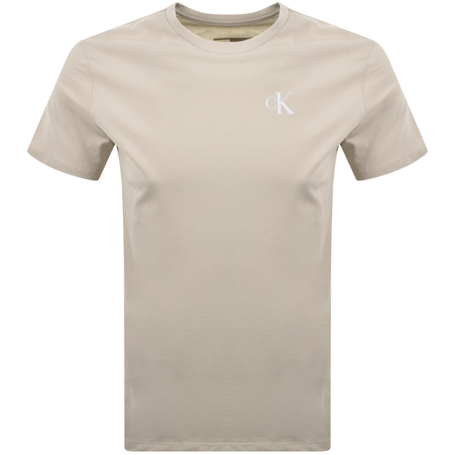 Image number 2 for Calvin Klein Jeans Monologo T Shirt Beige