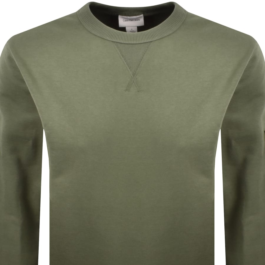 Image number 3 for Calvin Klein Jeans Badge Sweatshirt Green