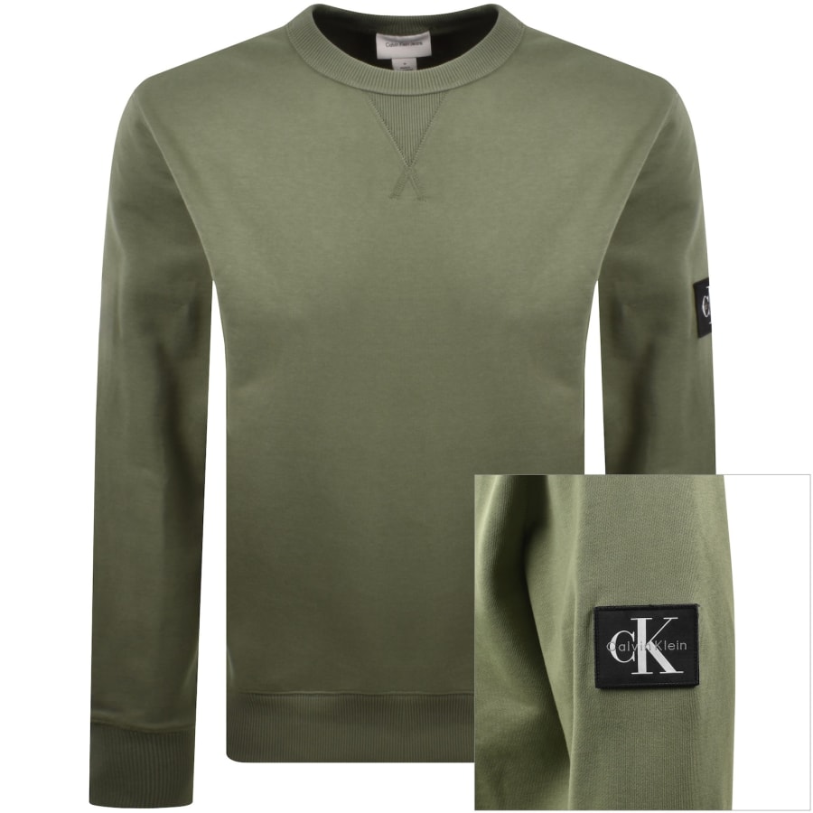 Image number 1 for Calvin Klein Jeans Badge Sweatshirt Green