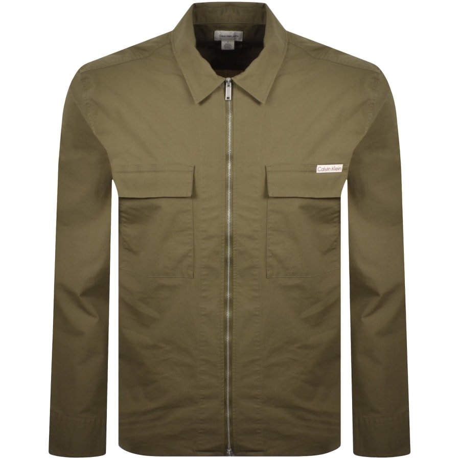 Image number 1 for Calvin Klein Jeans Easy Fit Overshirt Green