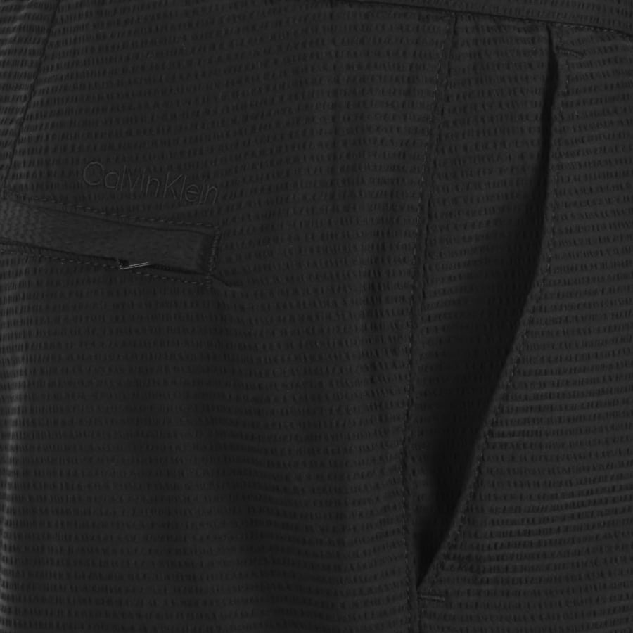 Image number 3 for Calvin Klein Straight Fit Seersucker Shorts Black