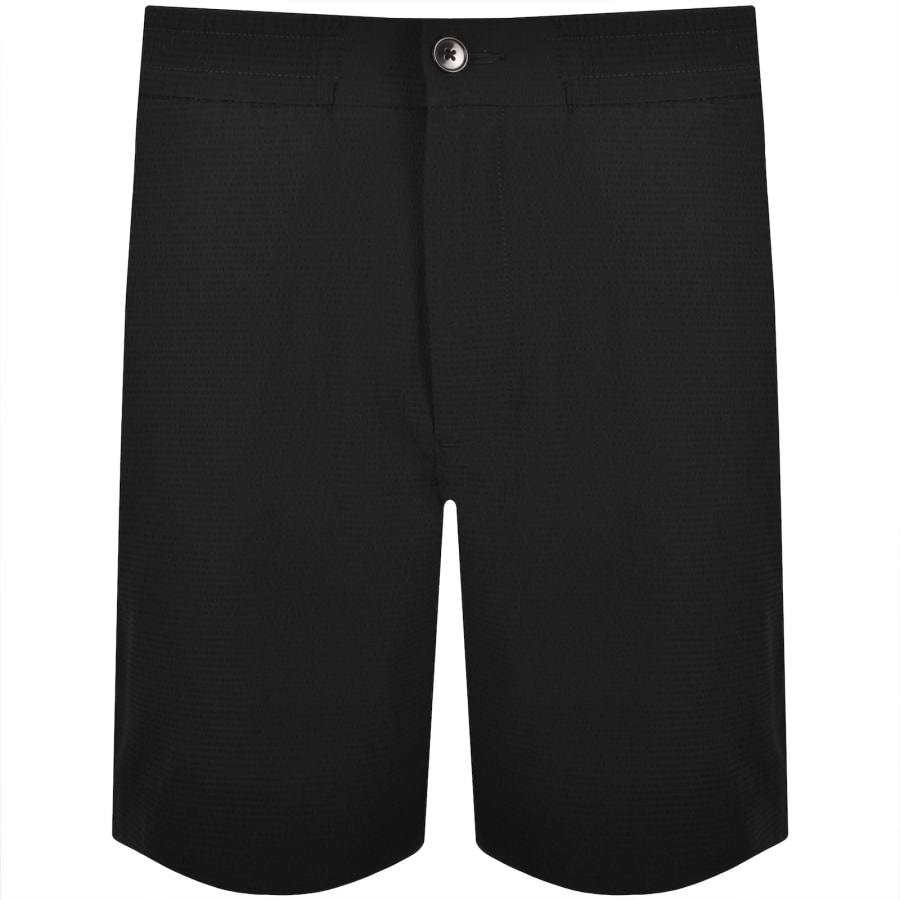 Image number 1 for Calvin Klein Straight Fit Seersucker Shorts Black
