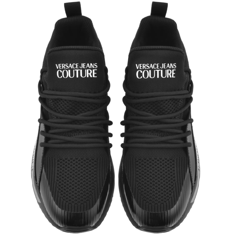 Image number 3 for Versace Jeans Couture Tape Logo Trainers Black