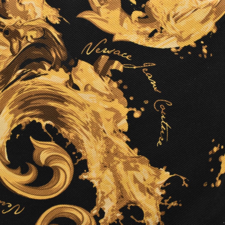 Image number 3 for Versace Jeans Couture Print Polo T Shirt Black