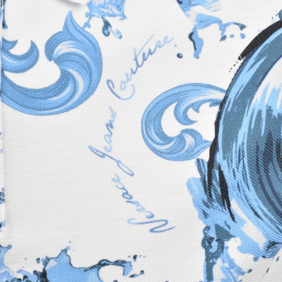 Image number 3 for Versace Jeans Couture Print Polo T Shirt White
