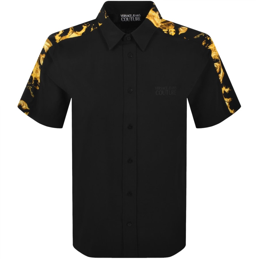 Image number 1 for Versace Jeans Couture Contrast Print Shirt Black