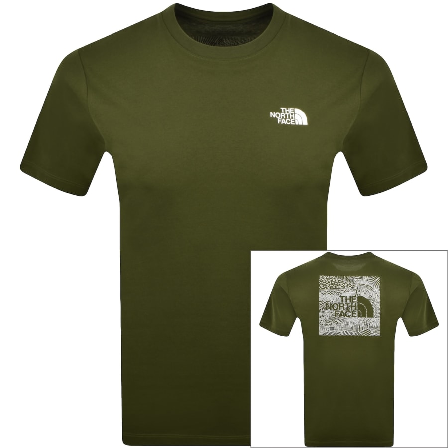Image number 1 for The North Face Box Celebration T Shirt Green