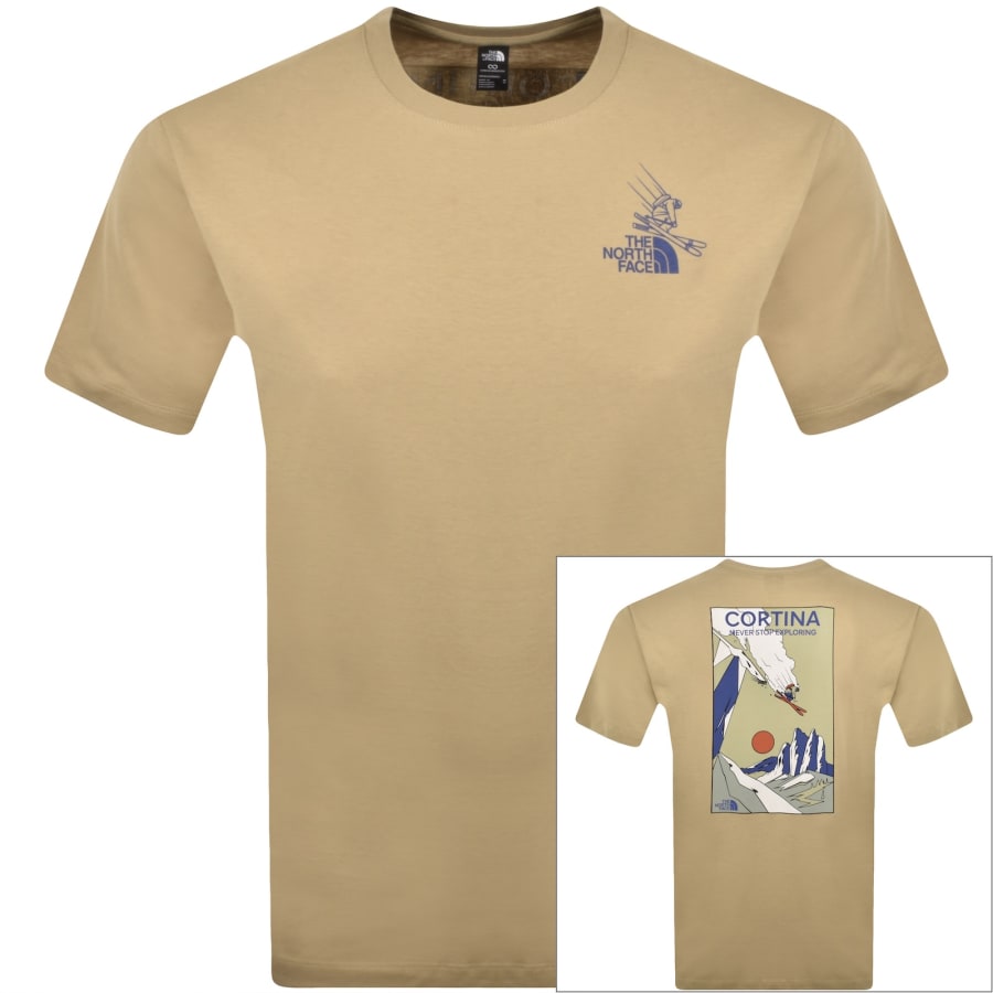 Image number 1 for The North Face Mountain Celebration T Shirt Beige