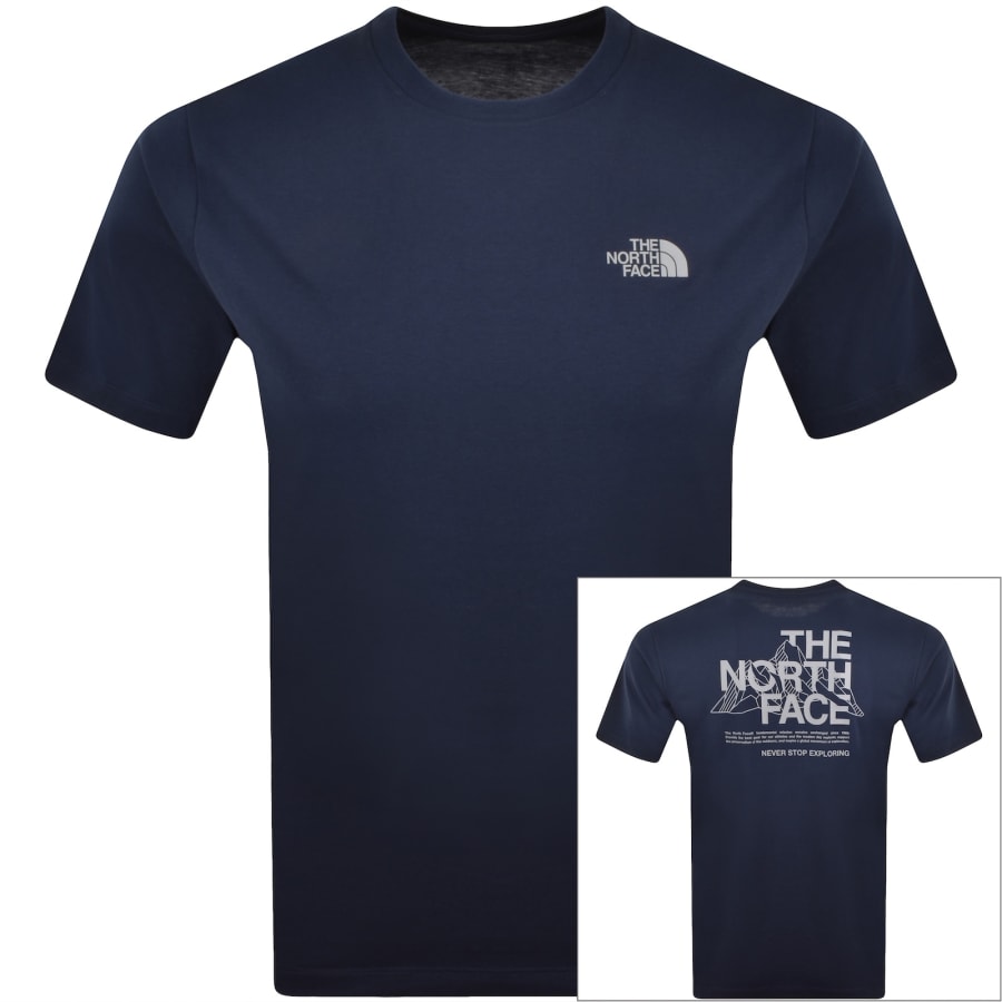 Image number 1 for The North Face Mountain Sketch T Shirt Navy