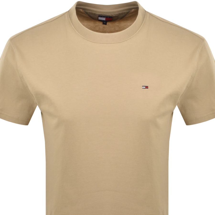 Image number 2 for Tommy Jeans Flag Logo T Shirt Beige