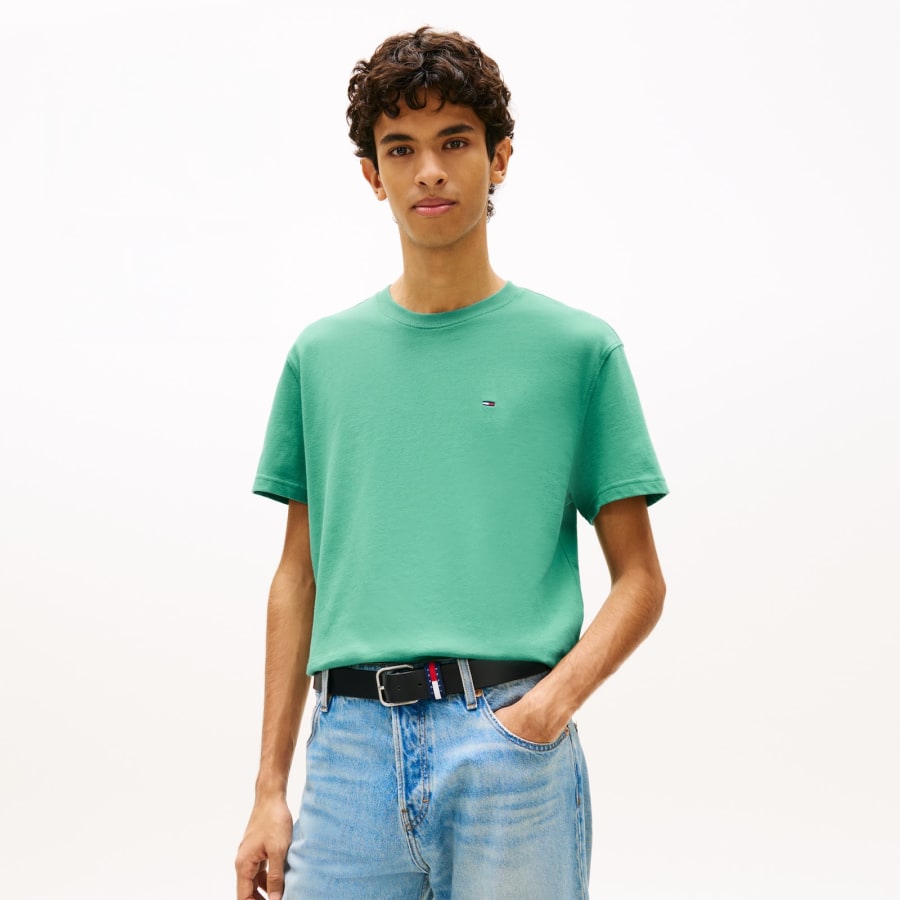 Image number 4 for Tommy Jeans Flag Logo T Shirt Green