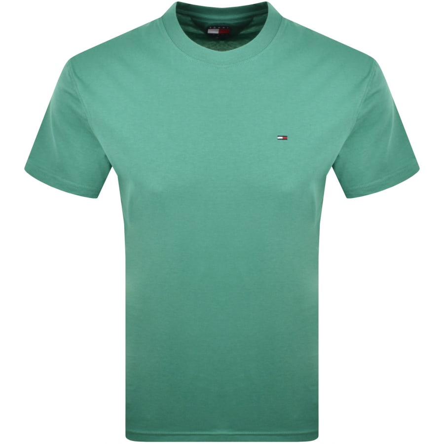 Image number 1 for Tommy Jeans Flag Logo T Shirt Green