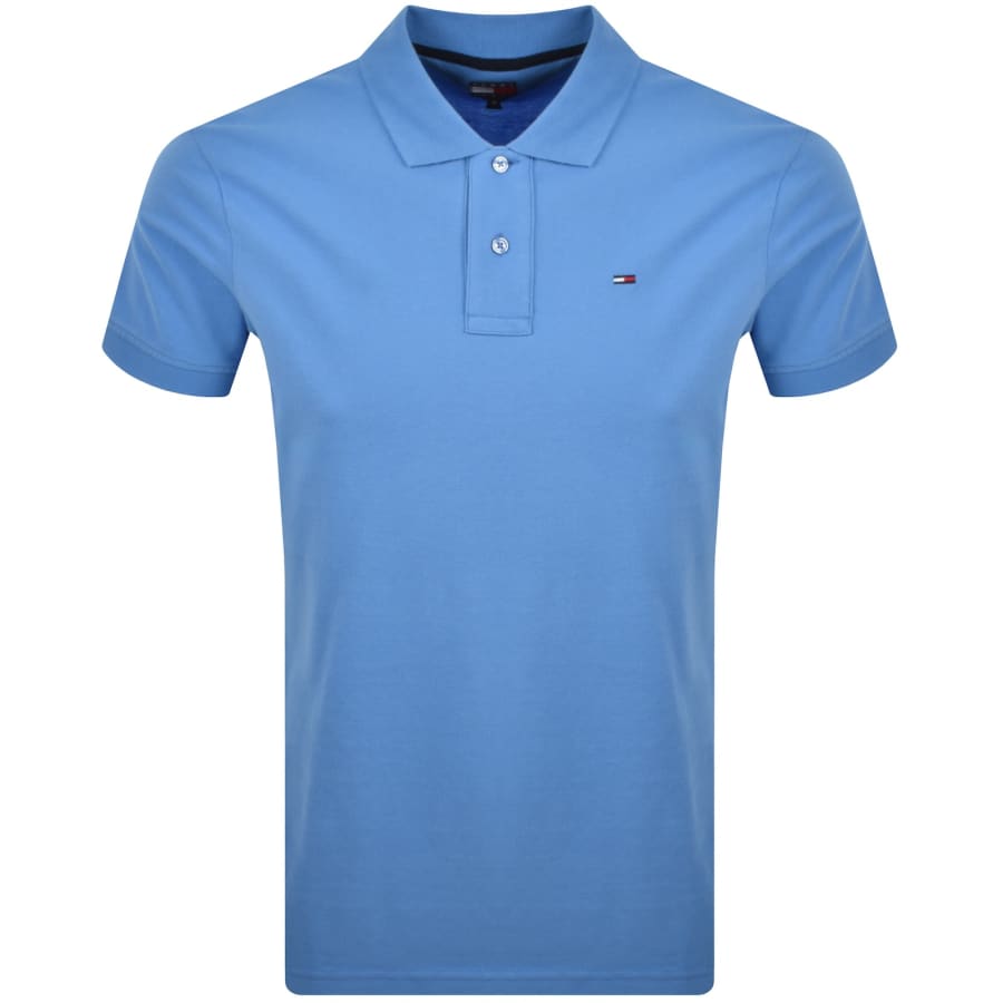 Image number 1 for Tommy Jeans Pique Polo T Shirt Blue