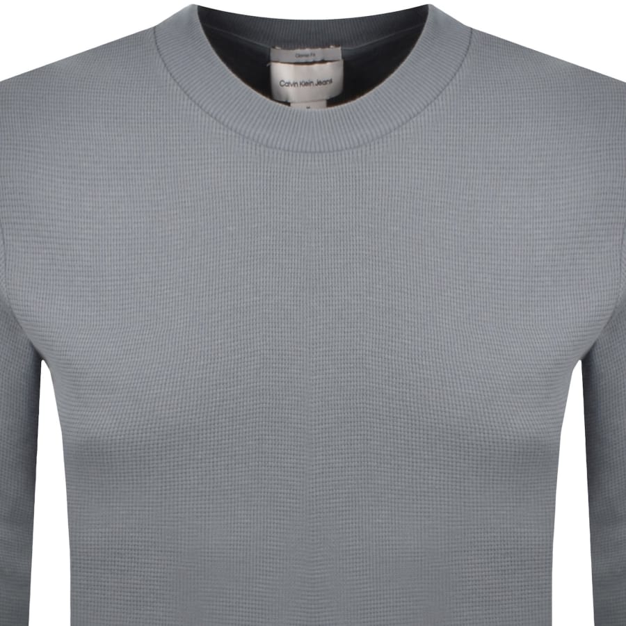 Image number 3 for Calvin Klein Jeans Waffle T Shirt Blue