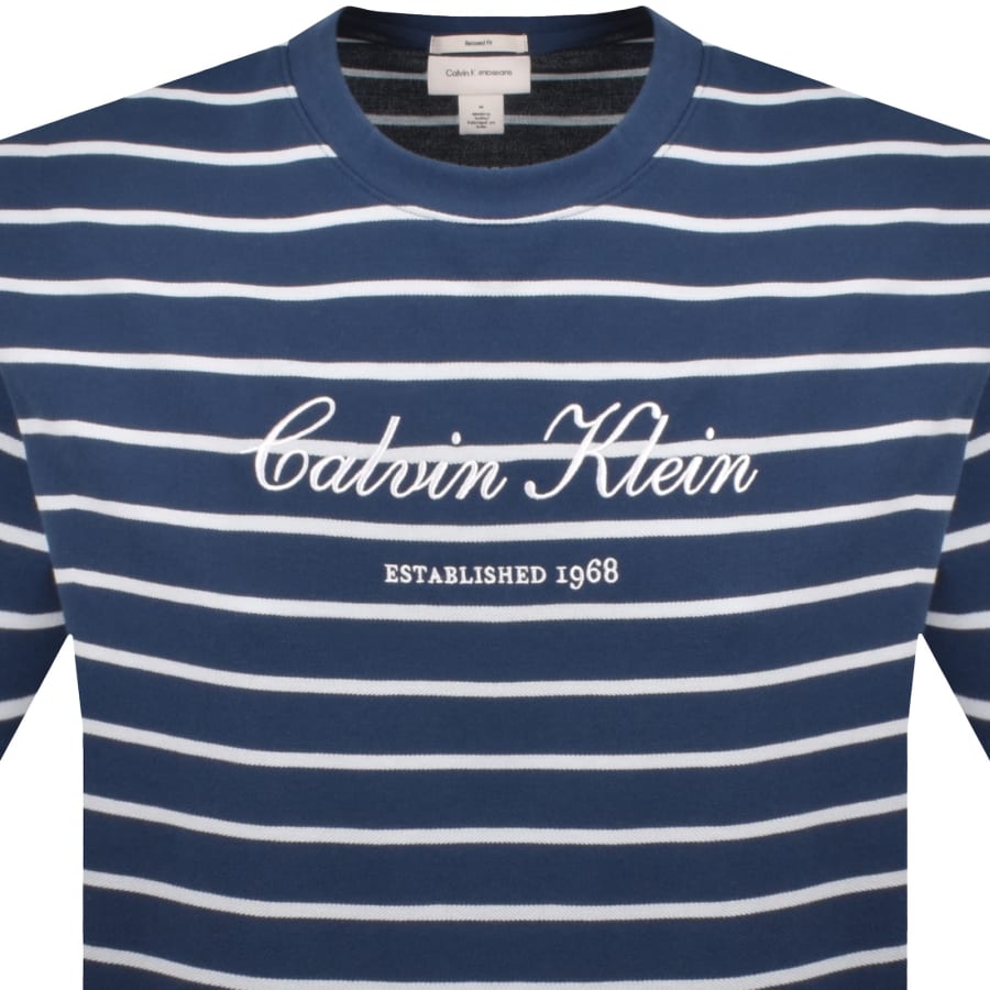 Image number 2 for Calvin Klein Jeans Waffle T Shirt Blue