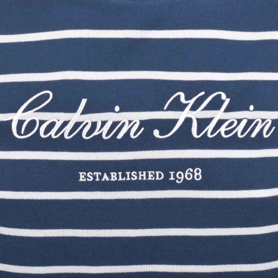 Image number 3 for Calvin Klein Jeans Waffle T Shirt Blue