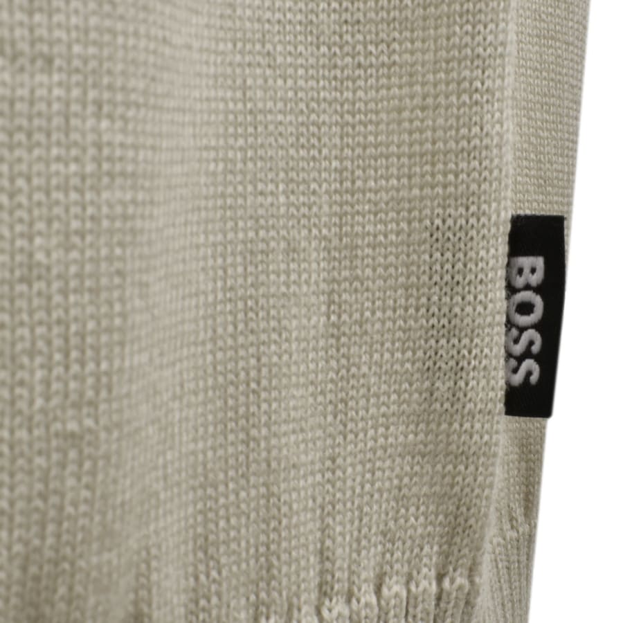 Image number 3 for BOSS Extrafine Merino Wool Knit Polo Beige