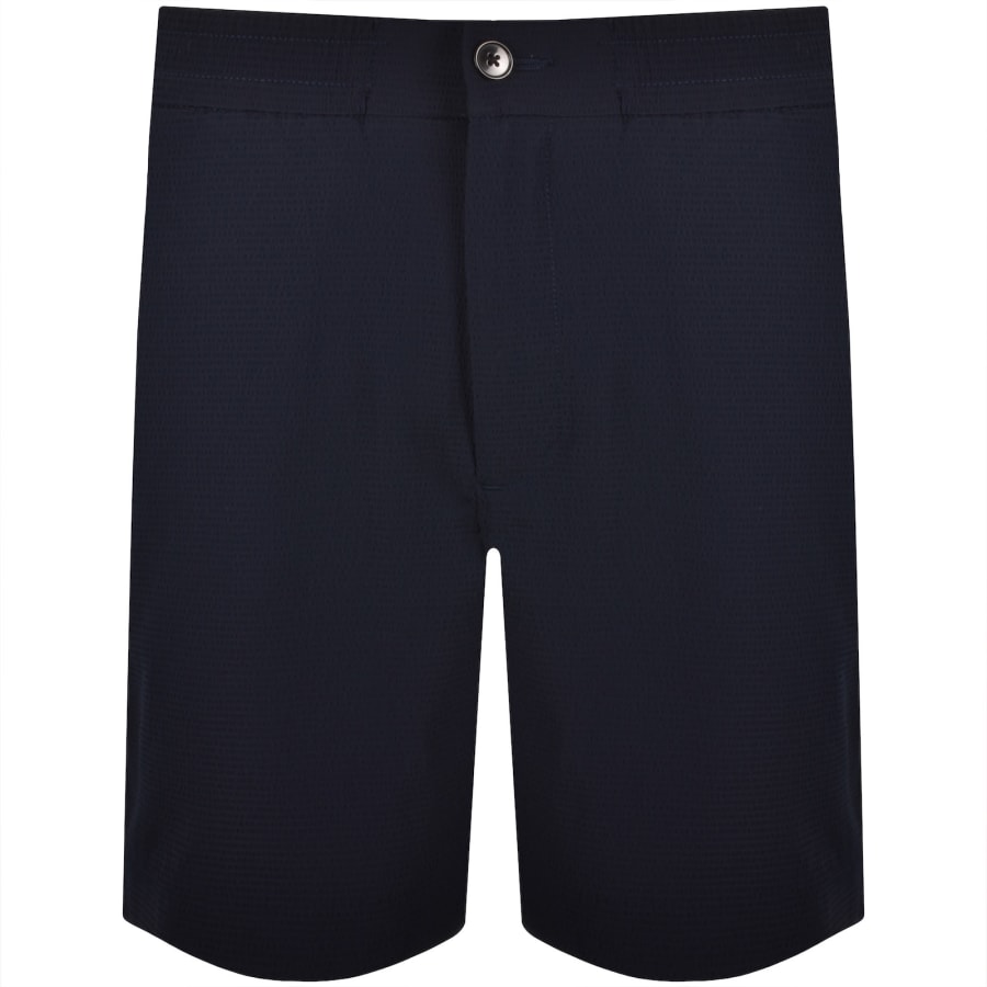 Image number 1 for Calvin Klein Straight Fit Seersucker Shorts Navy