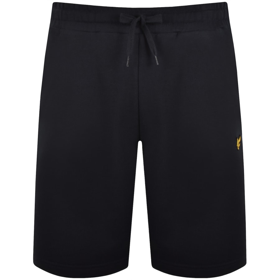 Image number 2 for Lyle And Scott Check Panelled Sweat Shorts Navy