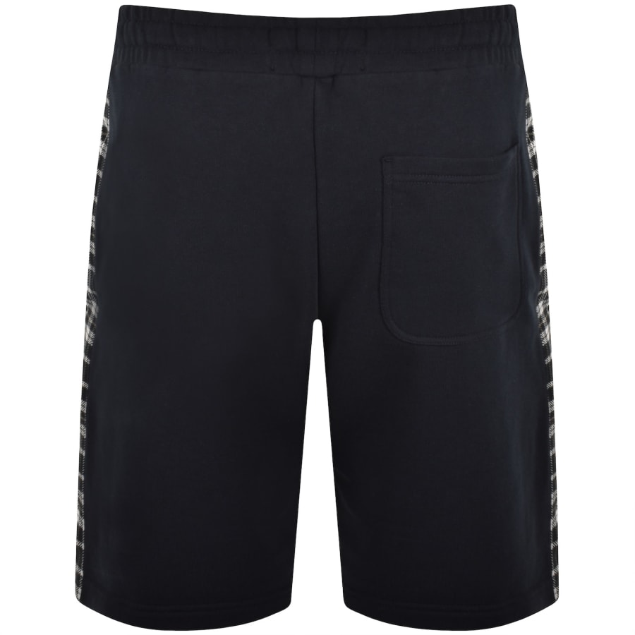 Image number 3 for Lyle And Scott Check Panelled Sweat Shorts Navy
