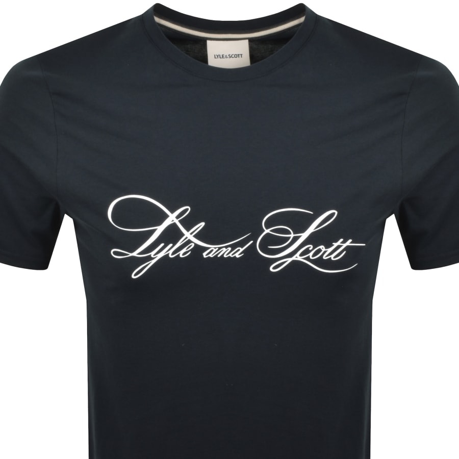 Image number 2 for Lyle And Scott Superfine Graphic T Shirt Navy