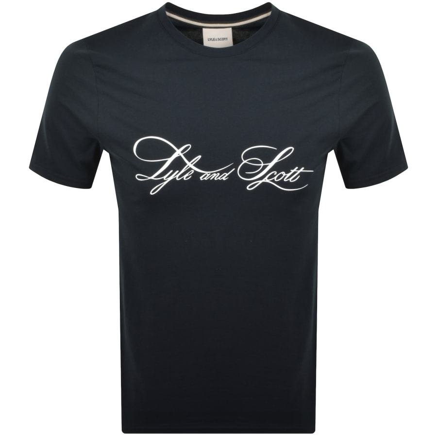Image number 1 for Lyle And Scott Superfine Graphic T Shirt Navy