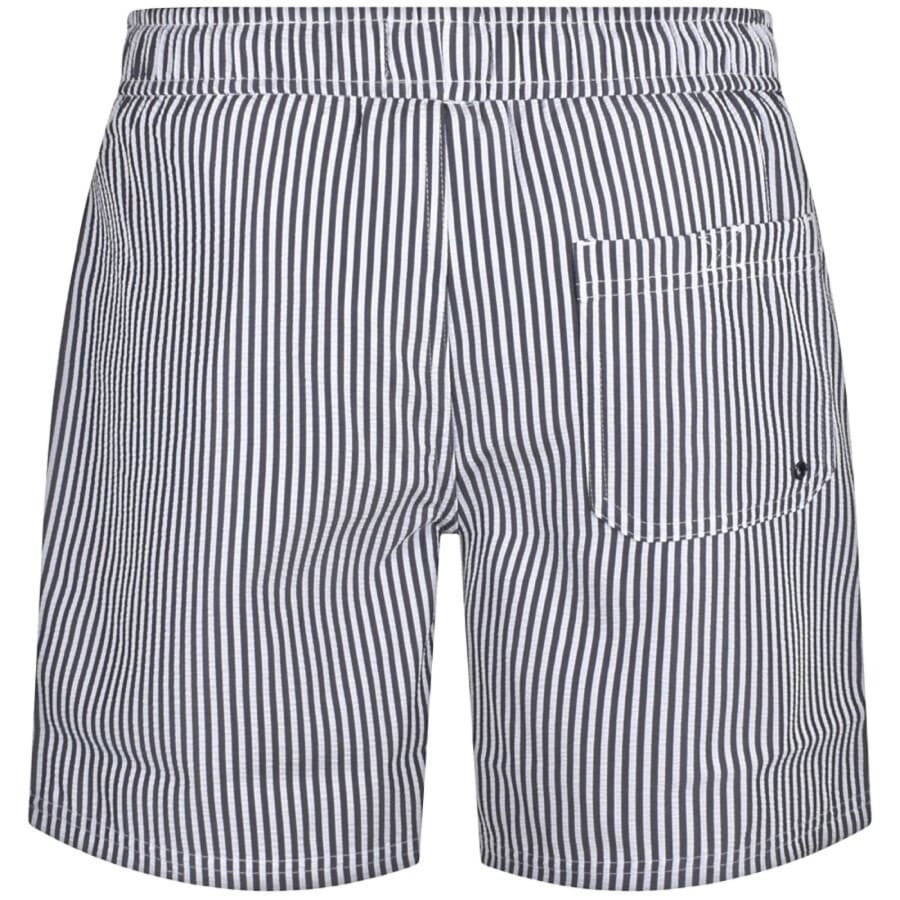 Image number 2 for Farah Colbert Seersucker Stripe Swim Shorts Navy