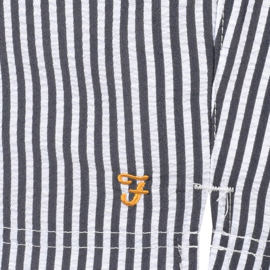 Image number 3 for Farah Colbert Seersucker Stripe Swim Shorts Navy