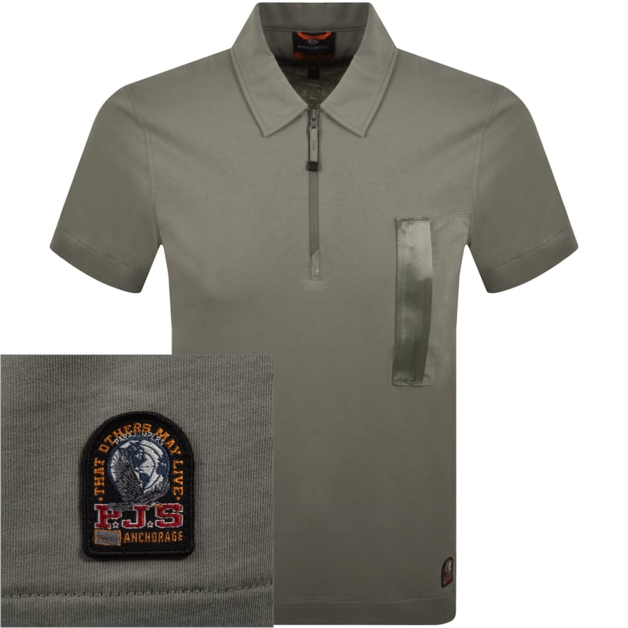 Image number 1 for Parajumpers Bordley Polo T Shirt Grey