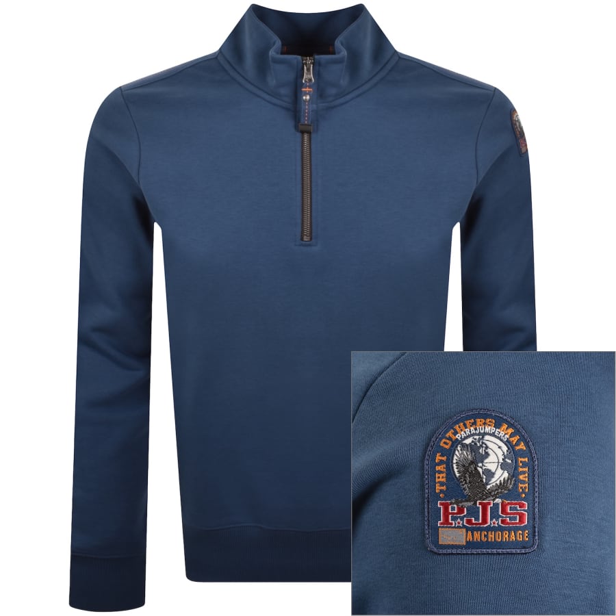 Image number 1 for Parajumpers Broad Peak Zip Sweatshirt Blue