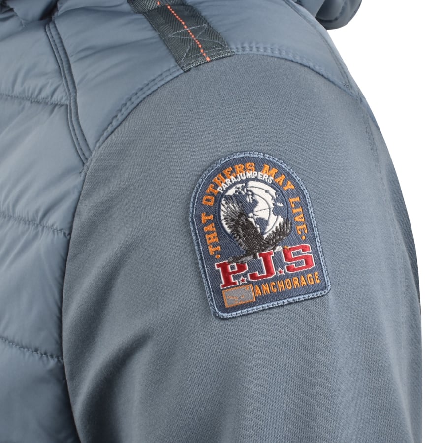 Image number 3 for Parajumpers Nylon Hooded Jacket Blue