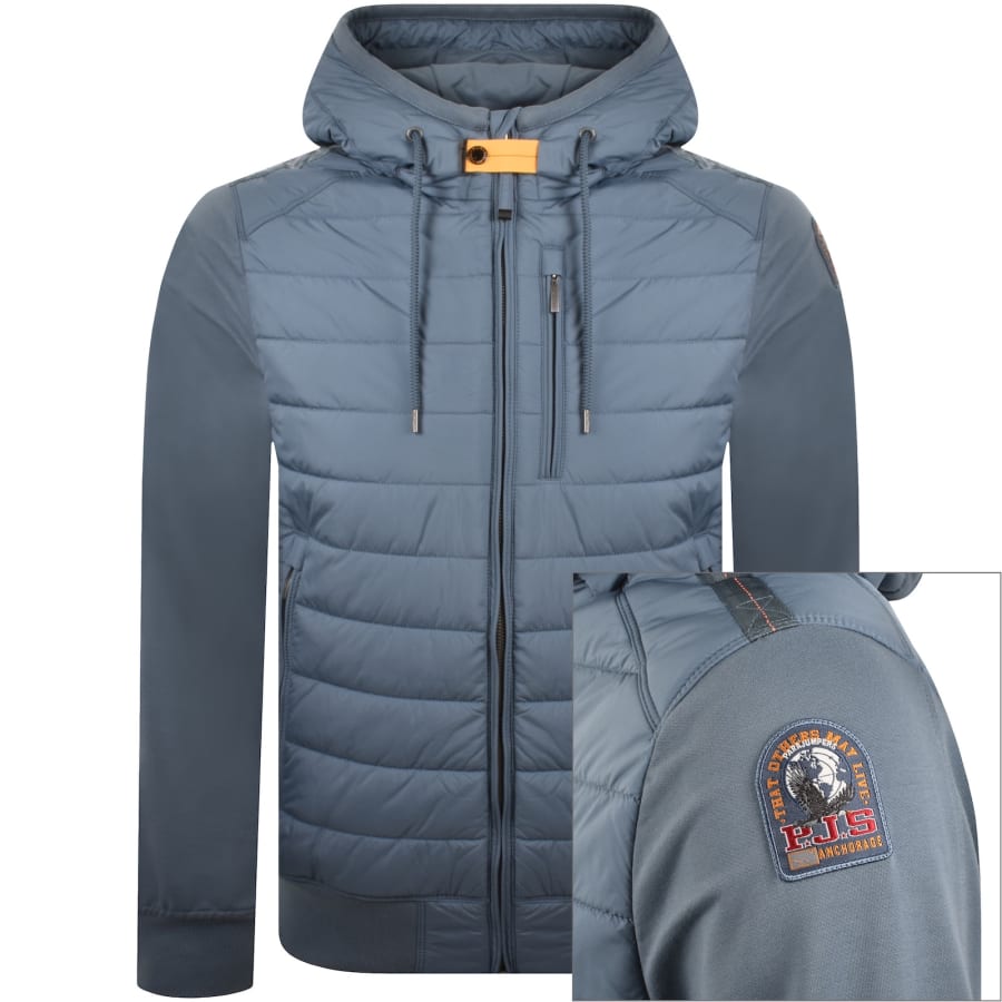 Image number 1 for Parajumpers Nylon Hooded Jacket Blue