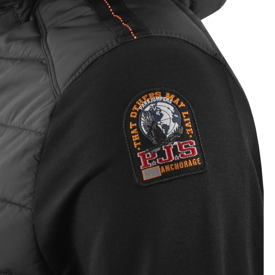 Image number 3 for Parajumpers Nylon Hooded Jacket Black