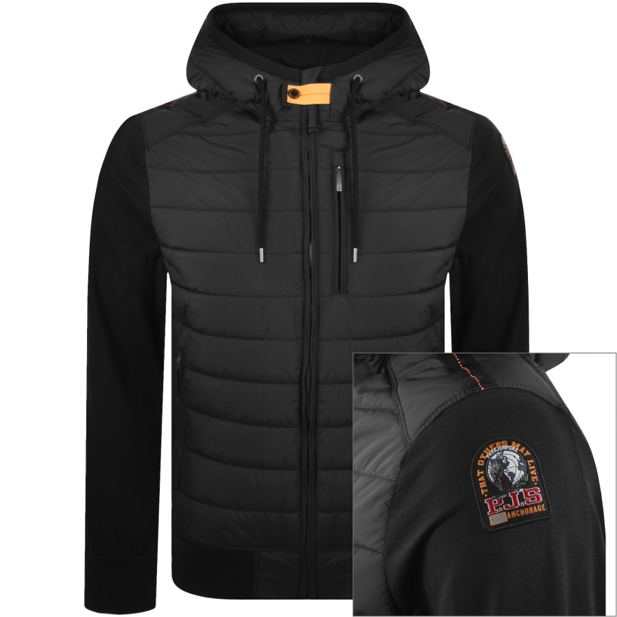 Image number 1 for Parajumpers Nylon Hooded Jacket Black
