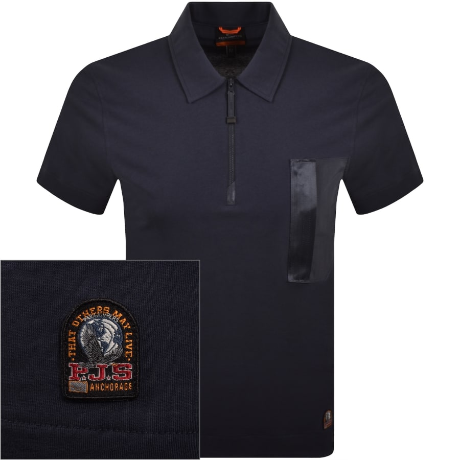Image number 1 for Parajumpers Bordley Polo T Shirt Ink Blue