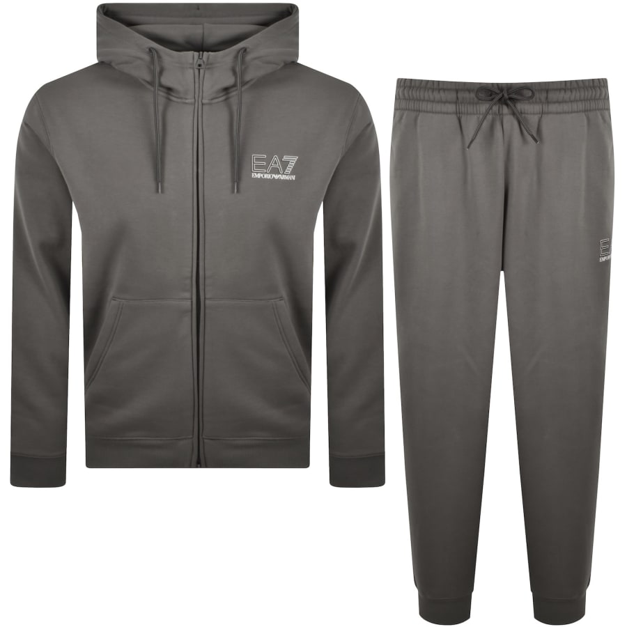 Image number 1 for EA7 Emporio Armani Logo Tracksuit Grey