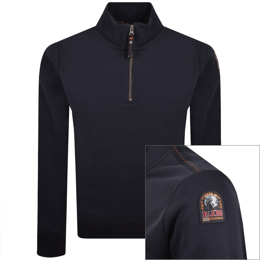 Image number 1 for Parajumpers Broad Peak Zip Sweatshirt Navy