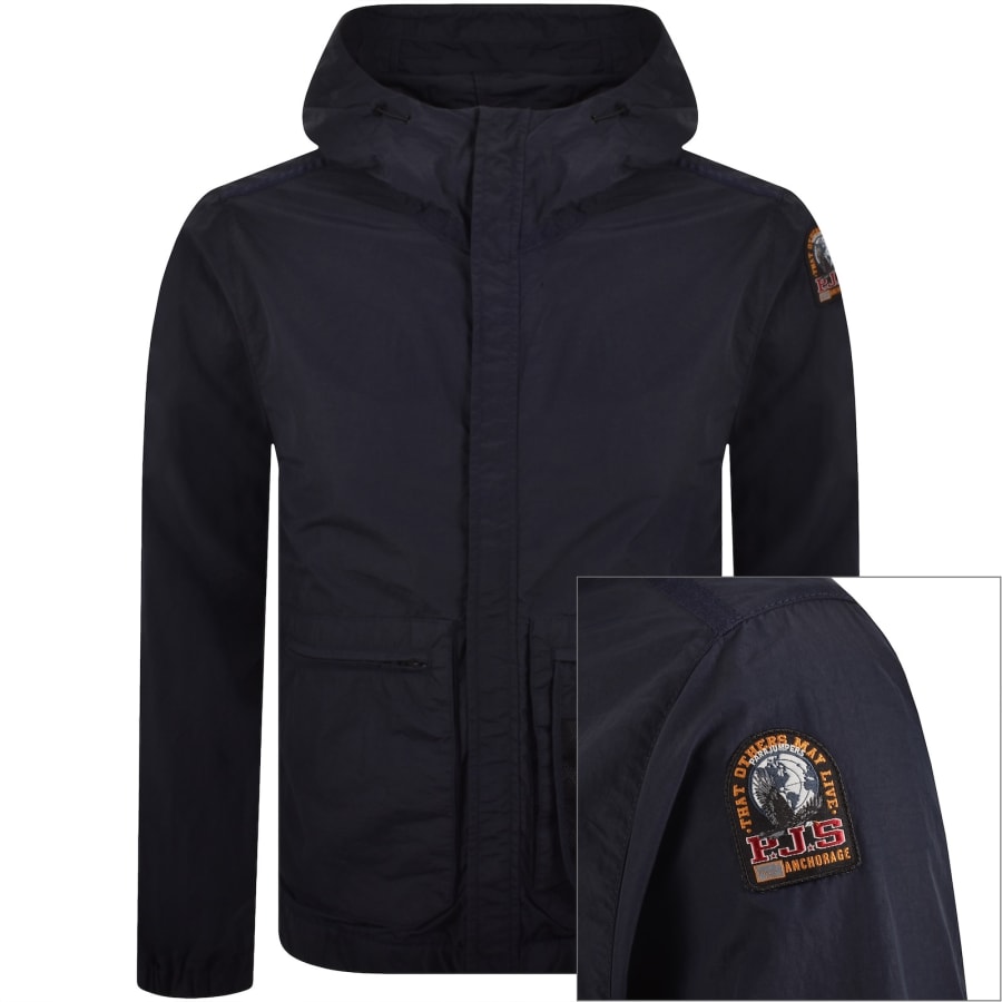 Image number 1 for Parajumpers Rube Hooded Jacket Navy
