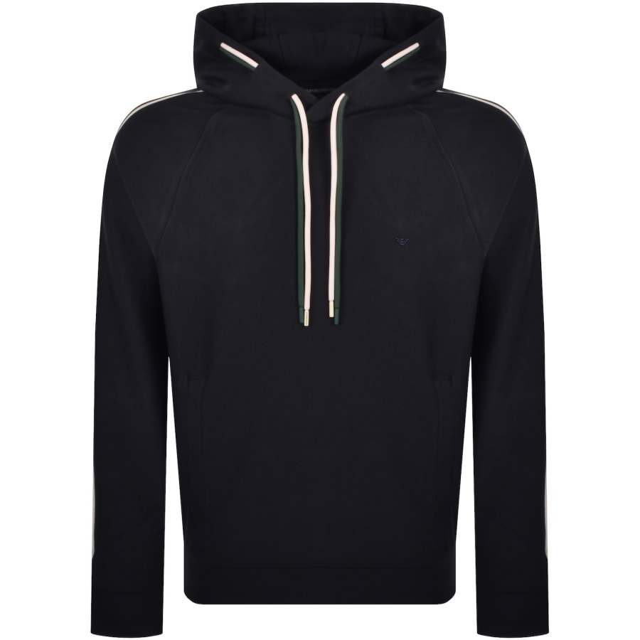 Image number 2 for Emporio Armani Logo Hoodie Navy