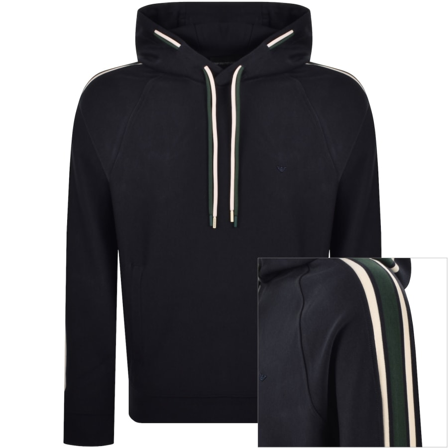 Image number 1 for Emporio Armani Logo Hoodie Navy