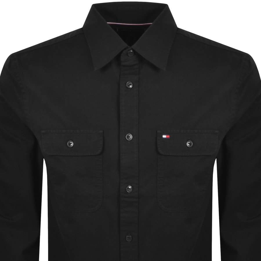 Image number 2 for Tommy Hilfiger Twill Overshirt Black