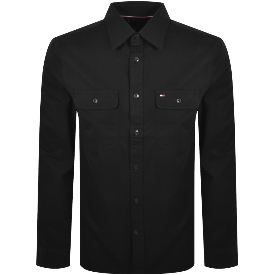 Image number 1 for Tommy Hilfiger Twill Overshirt Black