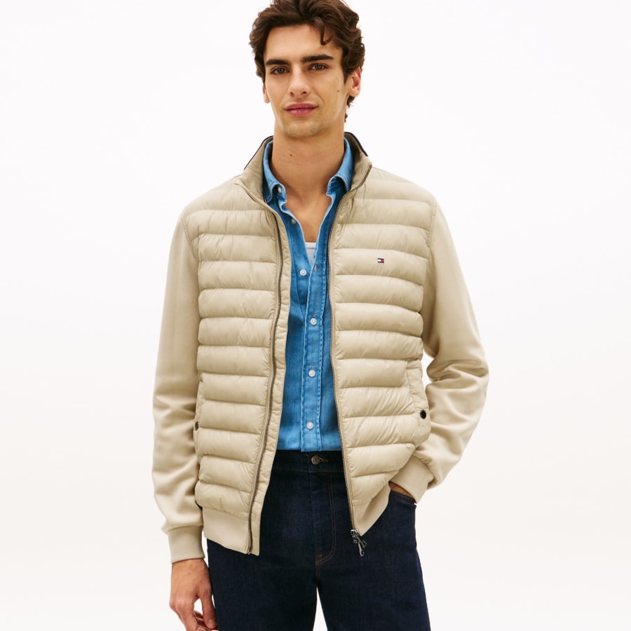Image number 5 for Tommy Hilfiger Mix Media Jacket Beige