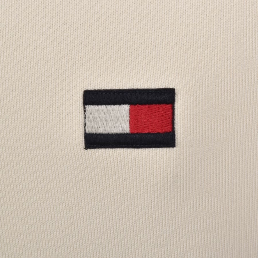 Image number 3 for Tommy Hilfiger Flag Quarter Zip Sweatshirt Cream