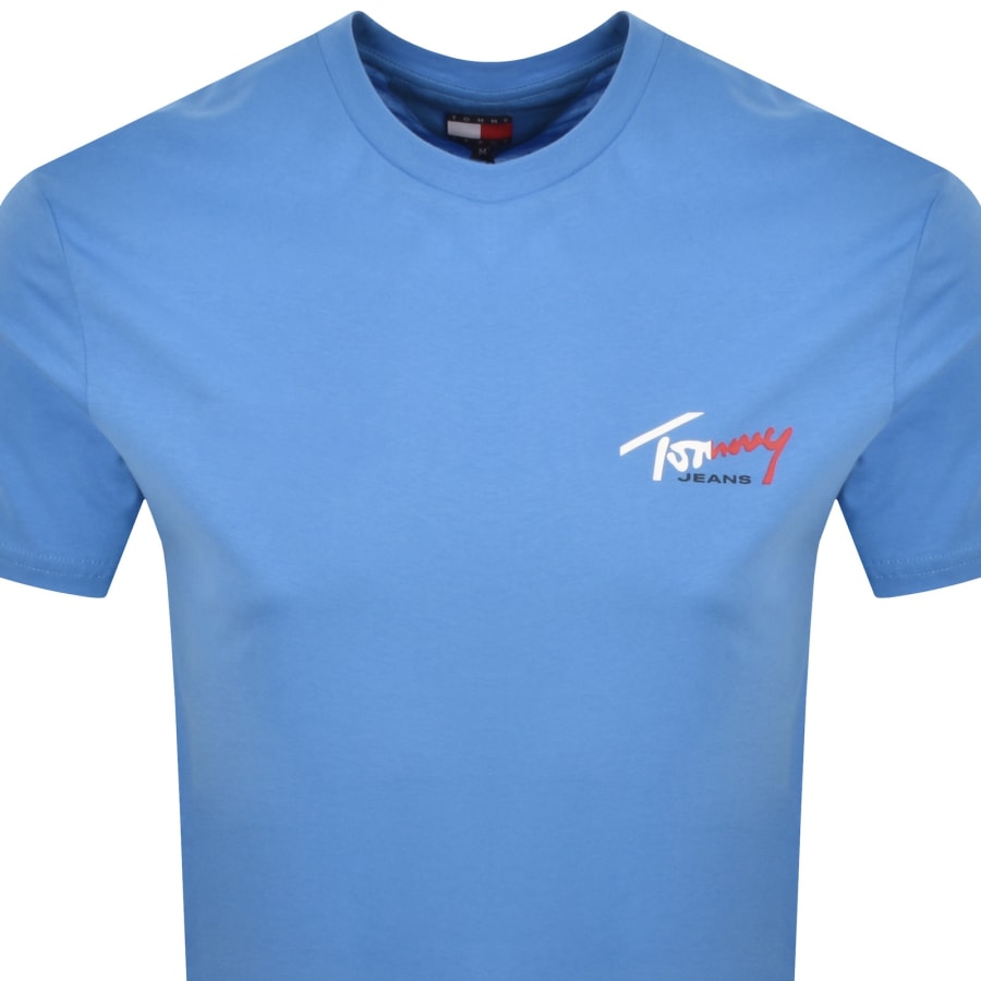 Image number 2 for Tommy Jeans Chest Logo T Shirt Blue