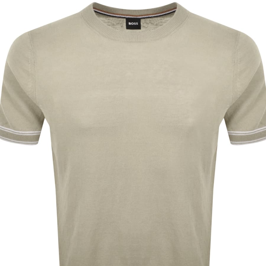 Image number 2 for BOSS Norberto Knit Jumper Open Beige